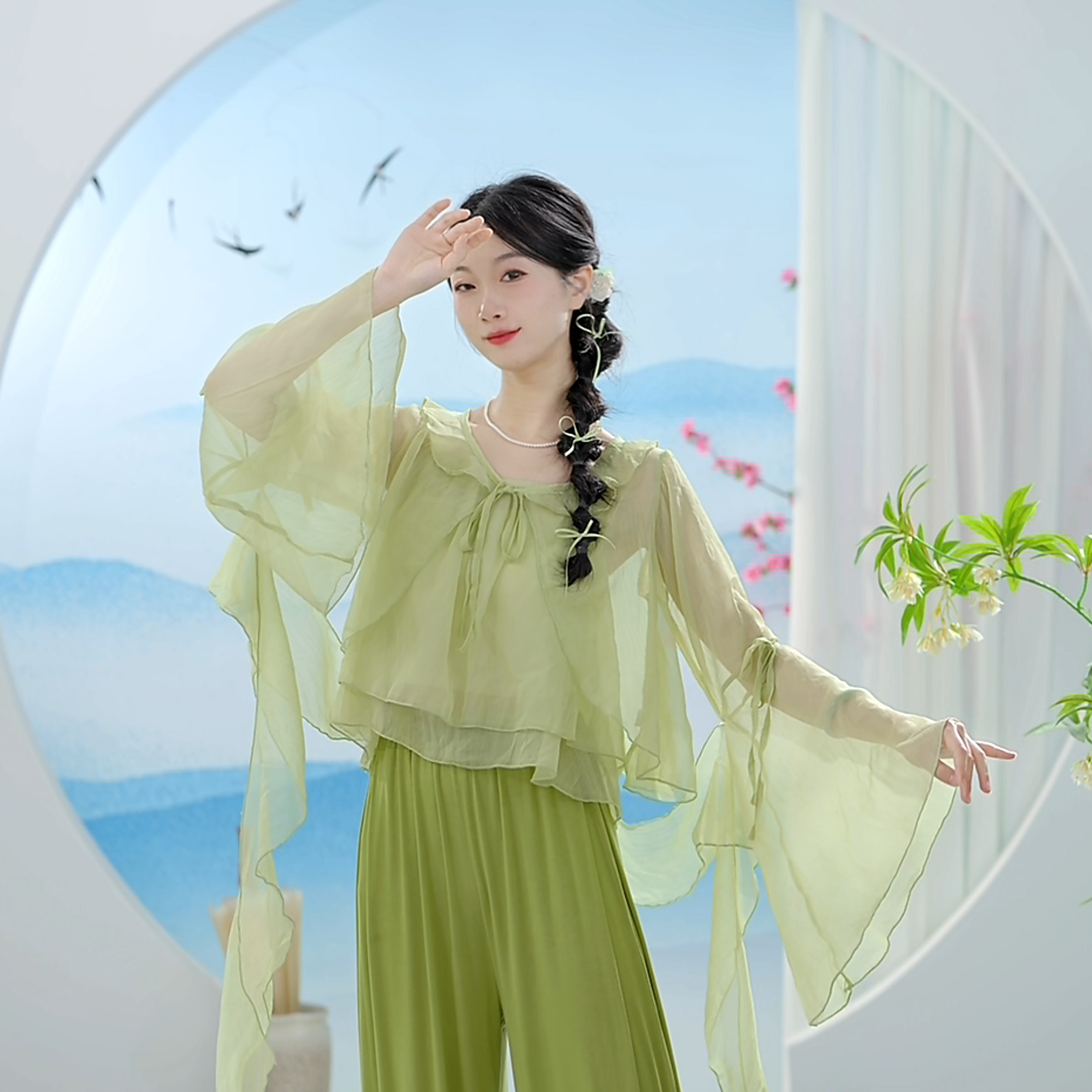 3599 D舞蹈服成人女两件套上衣新款形体练功跳舞专用