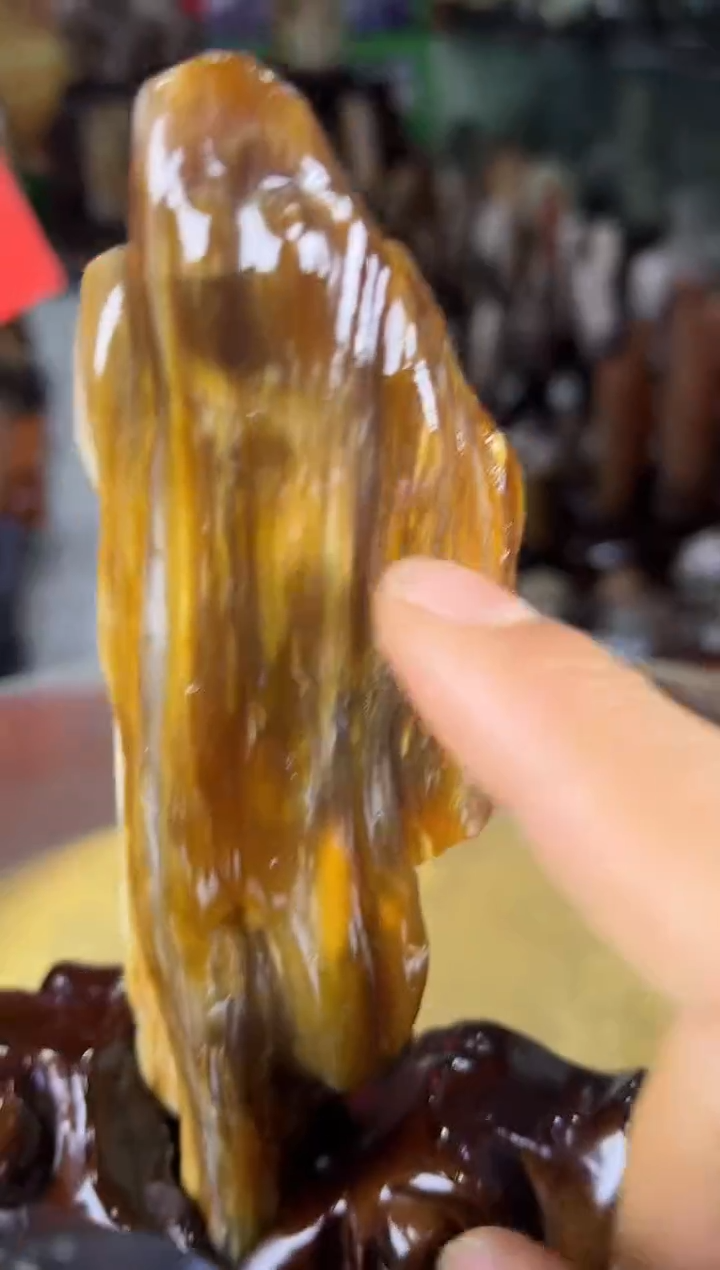 缅甸天然树化玉摆件