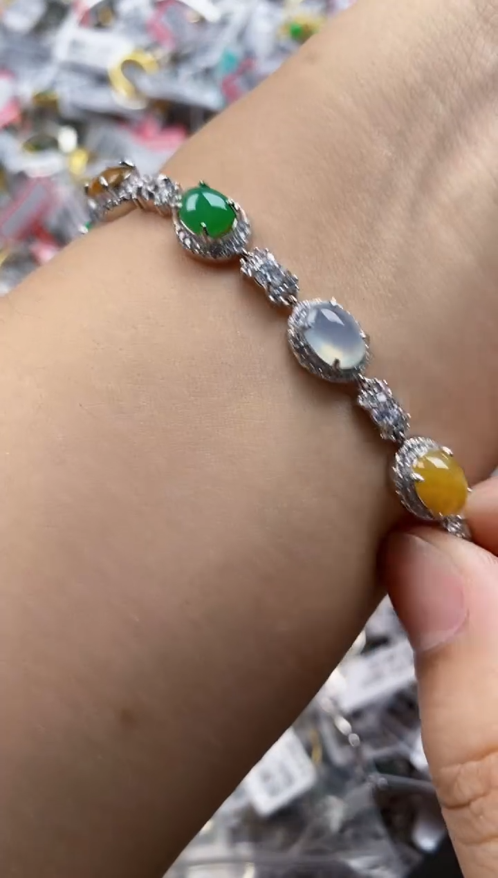 翡翠戒指银S925镶嵌5555555  5