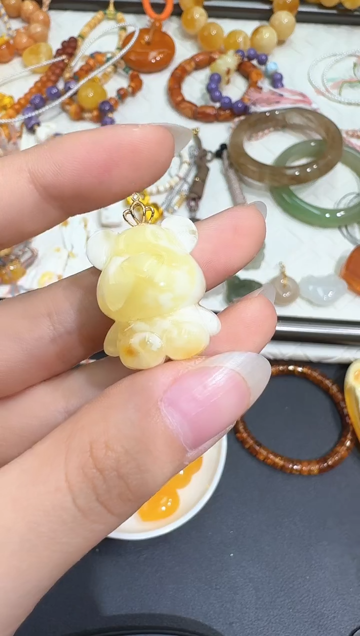 18K金镶嵌蜜蜡颈饰X0327-1195-646/18k