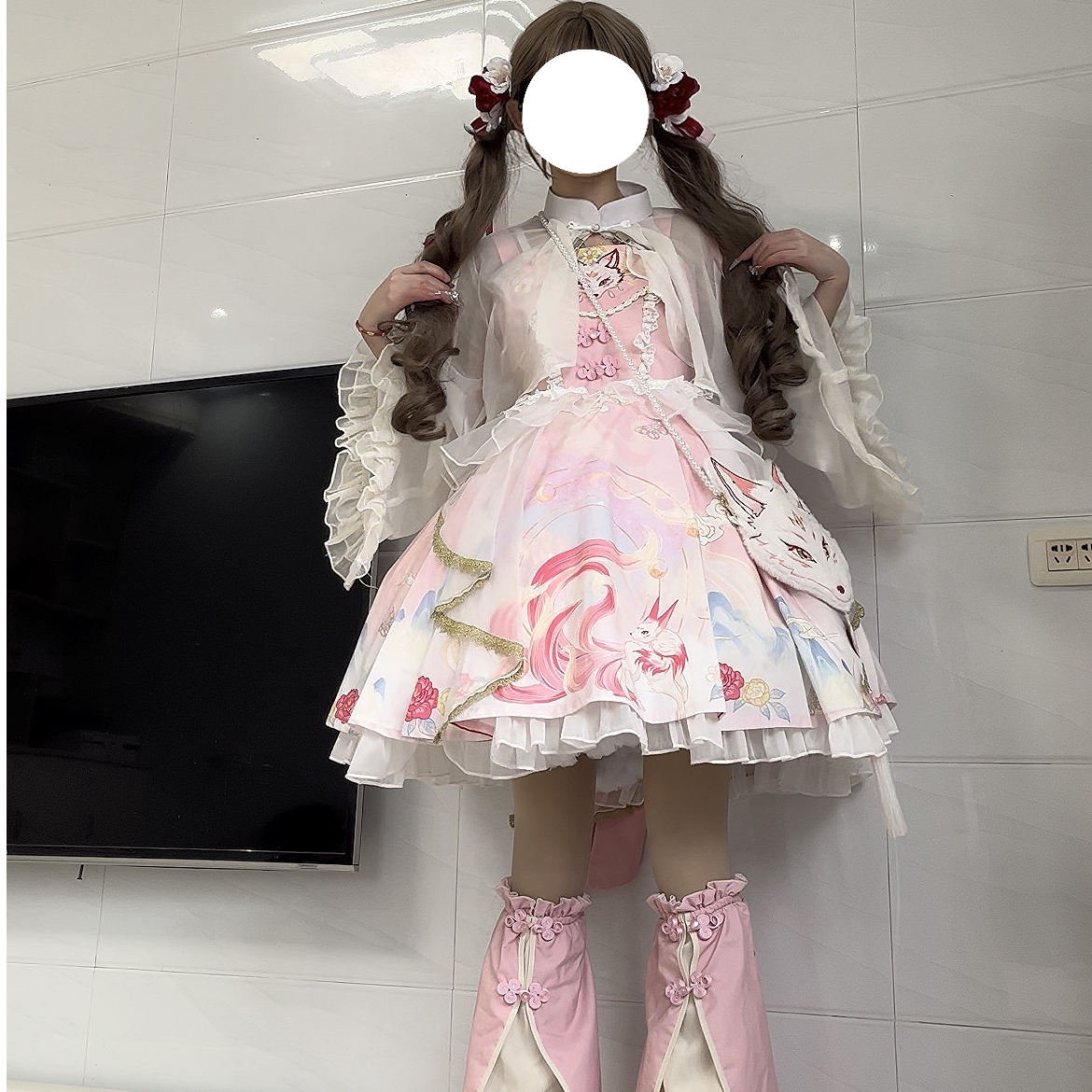 久久原创 jsk 山海经九尾狐Lolita中华风连衣裙新年套装春夏款