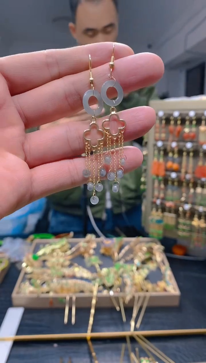 【闪购商品】翡翠耳饰合金232翡翠耳钩