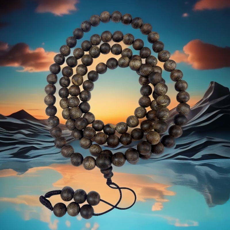 沉香08规格2014年种植一代绿奇楠老树108颗沉香手串文玩毕业级