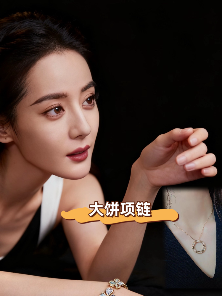 合金项链 时尚个性大饼项链轻奢