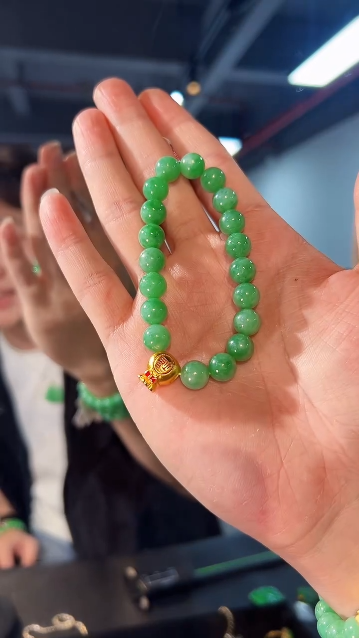 【闪购商品】翡翠手串未镶嵌缅料A货/支持复检/一件