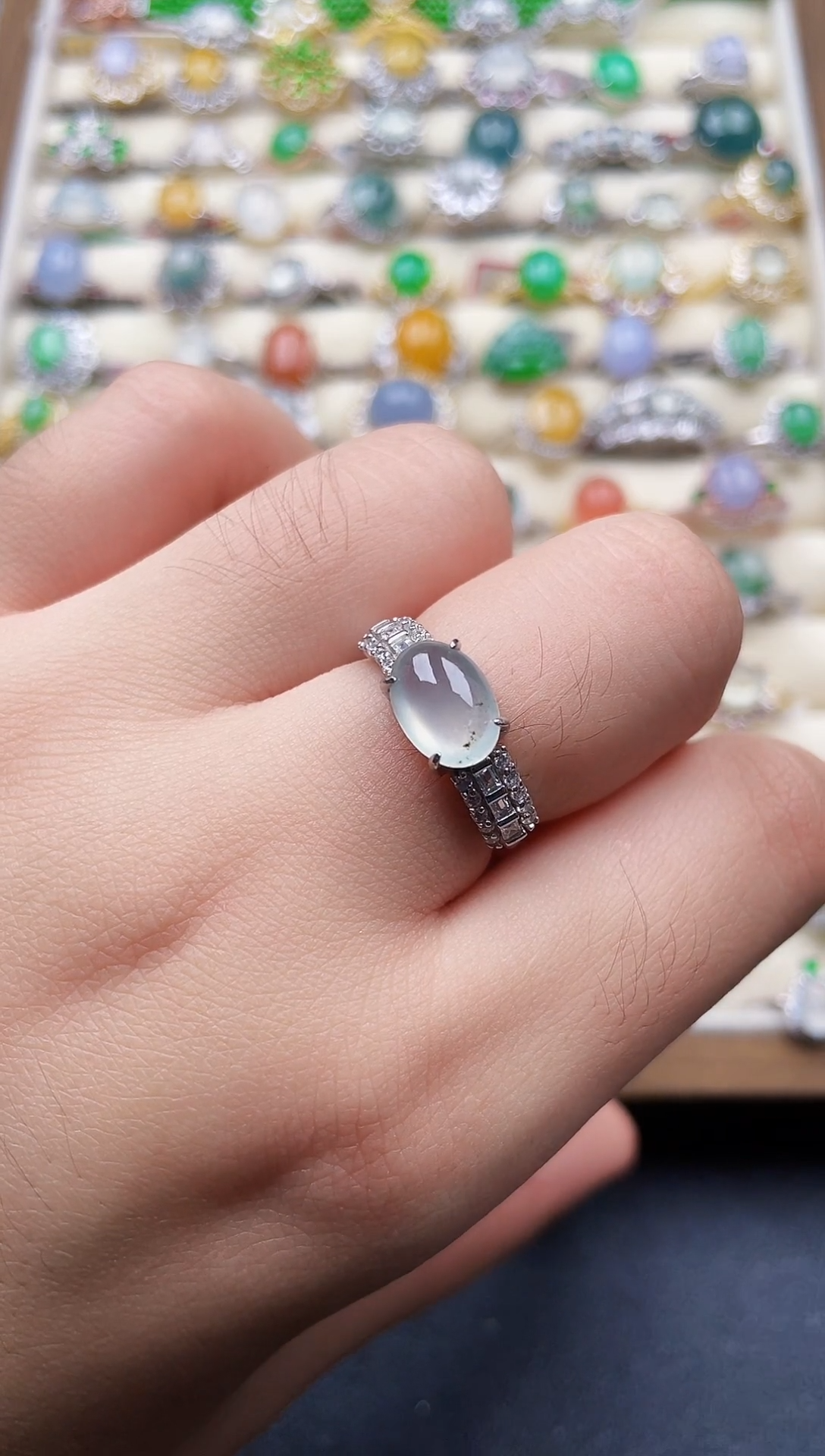 银S925镶嵌戒指翡翠36