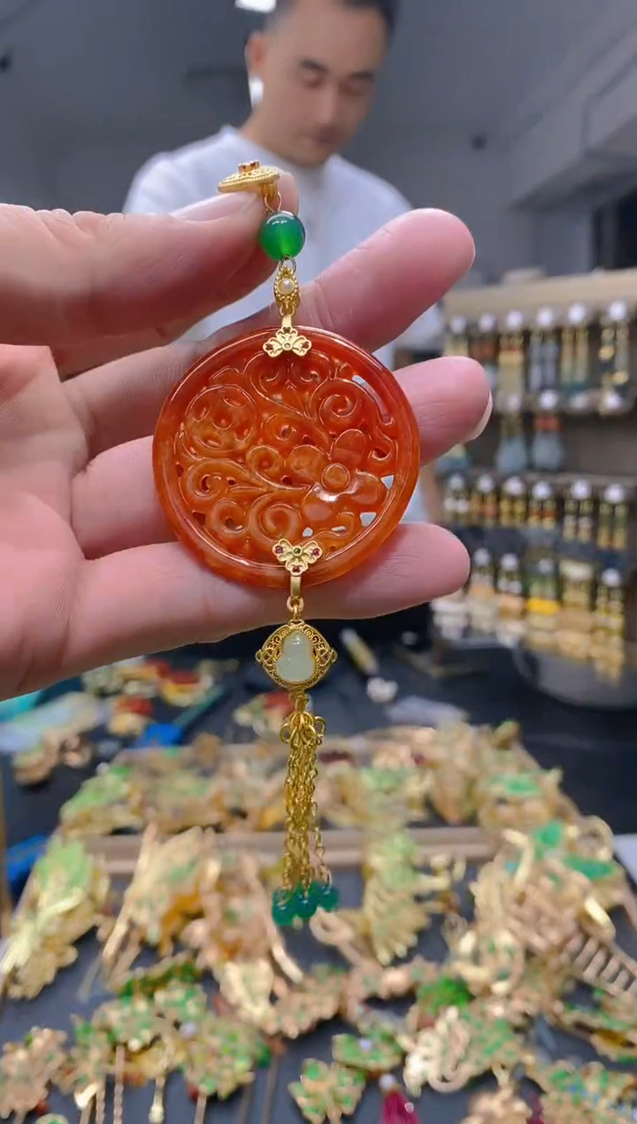 【闪购商品】翡翠耳饰合金229翡翠压襟