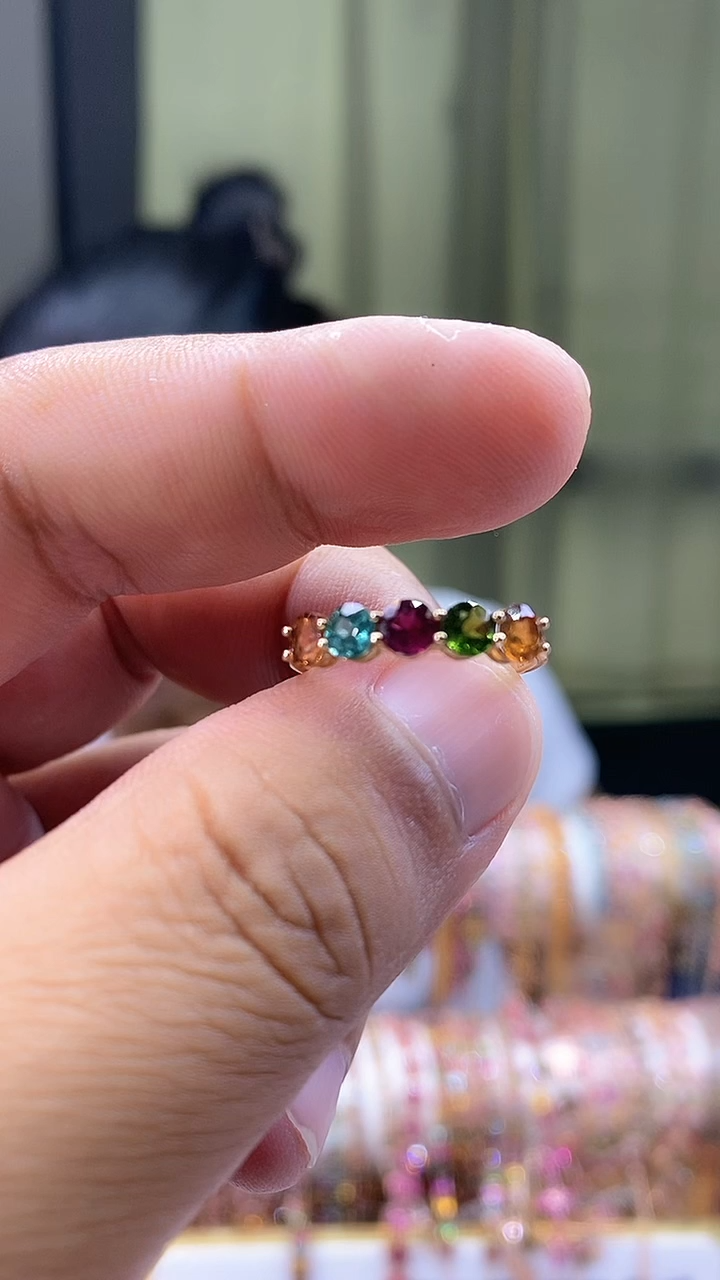 戒指银S925镶嵌碧玺15615651556156