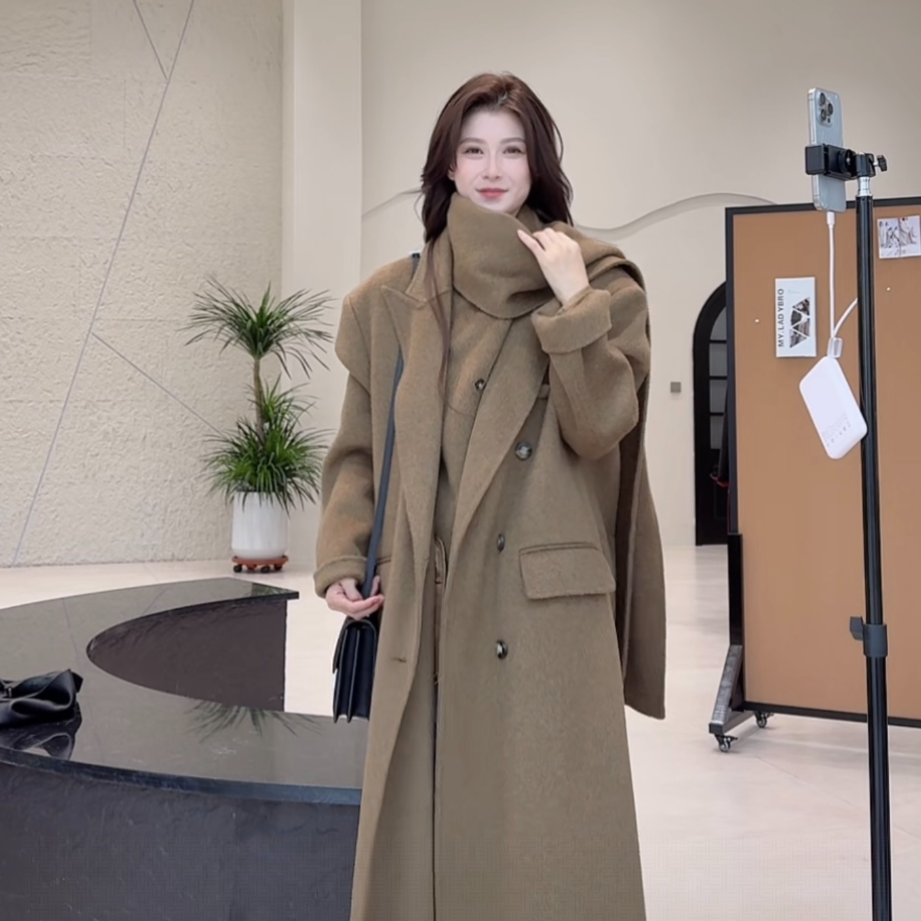 女装西装气质外套羊毛中长款大衣
