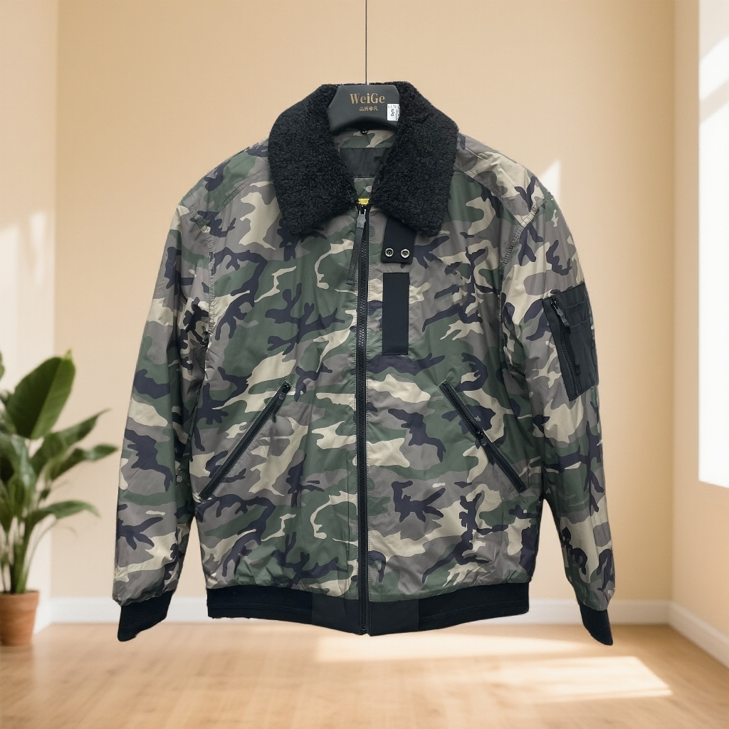 男秋冬立领夹克迷彩棉服 M70020