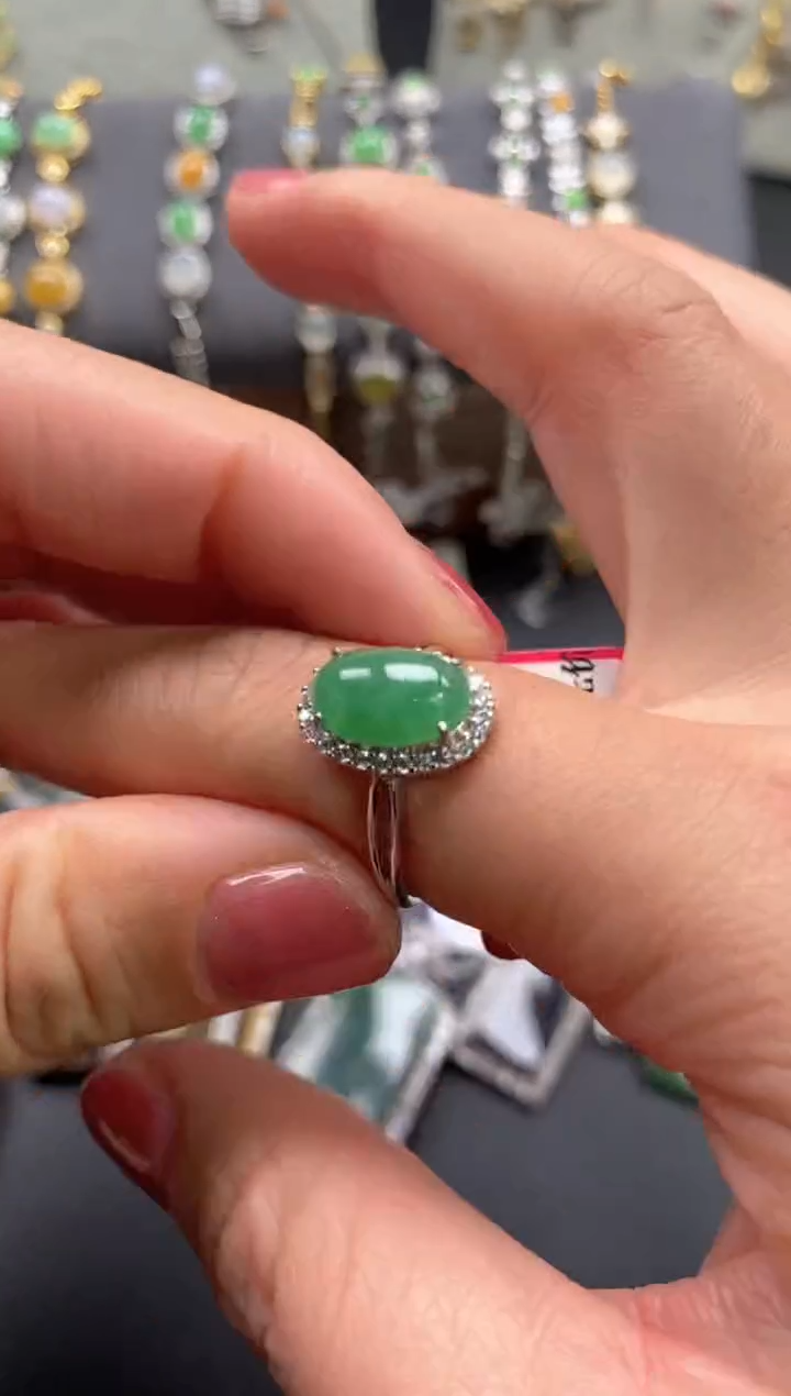 【闪购商品】翡翠戒指银S925镶嵌2222222222    2