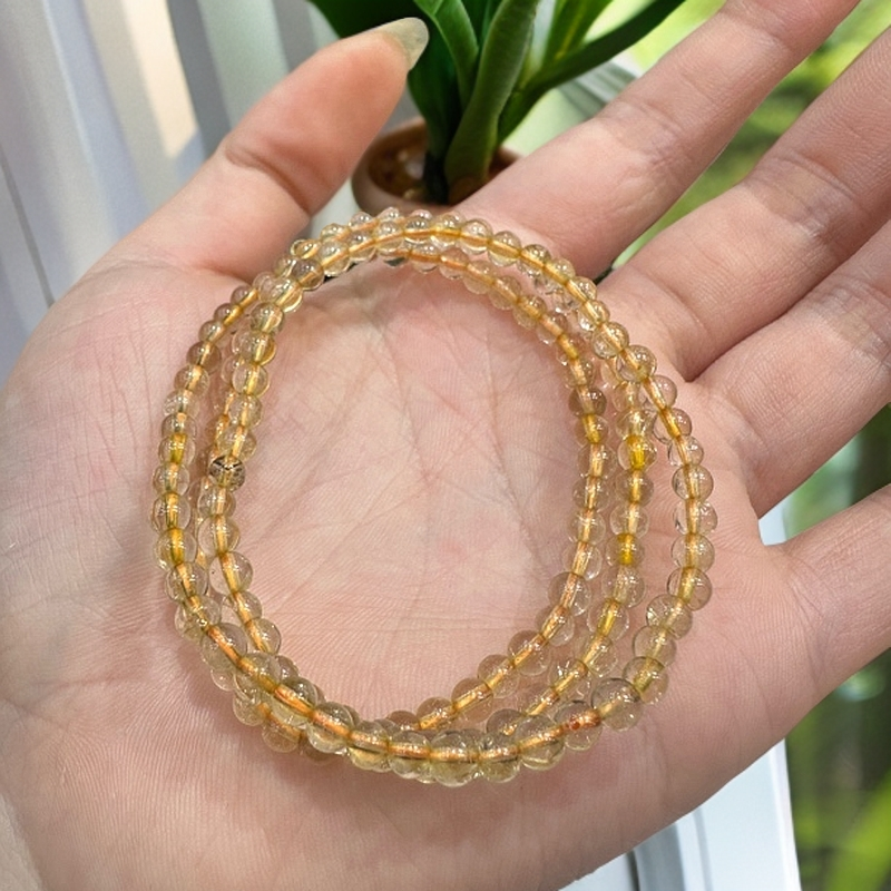 新款金发晶卡4毫米三圈手串