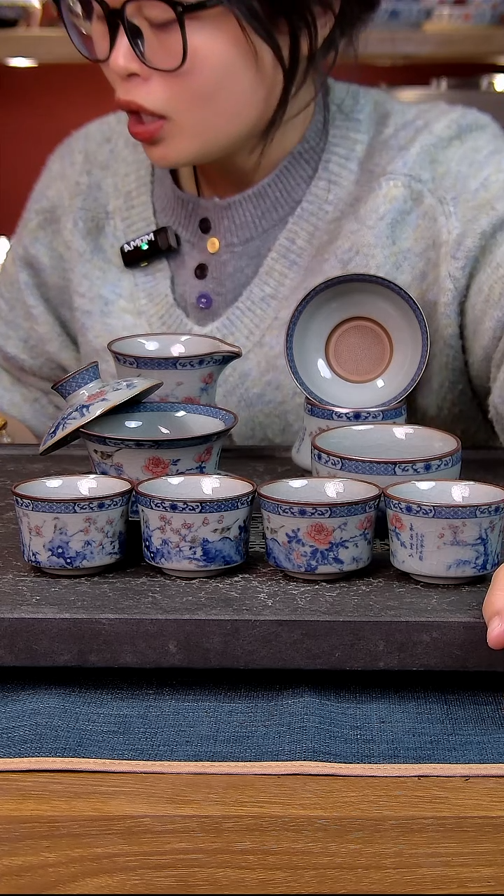 简装家用款8件套 老陶泥开片纹陶瓷茶具