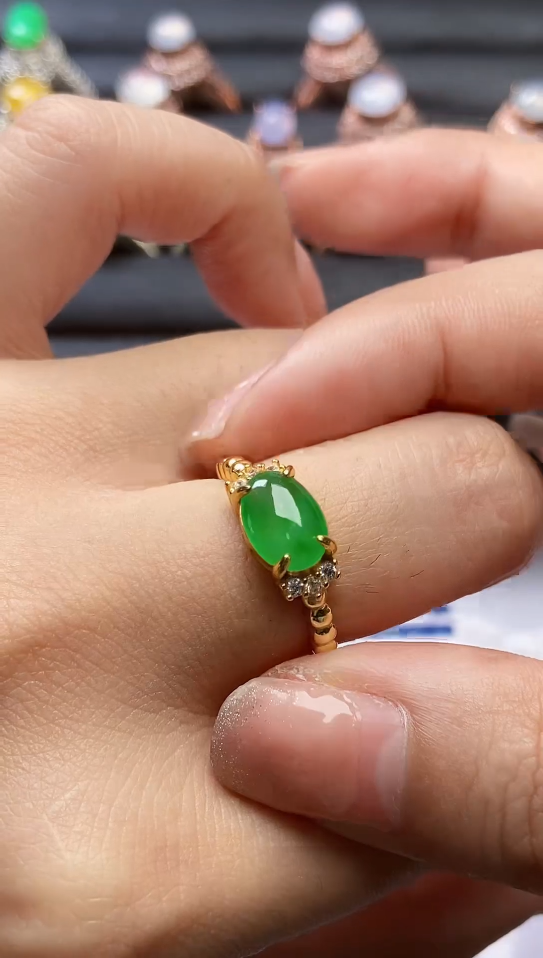 【闪购商品】翡翠戒指银S925镶嵌0000