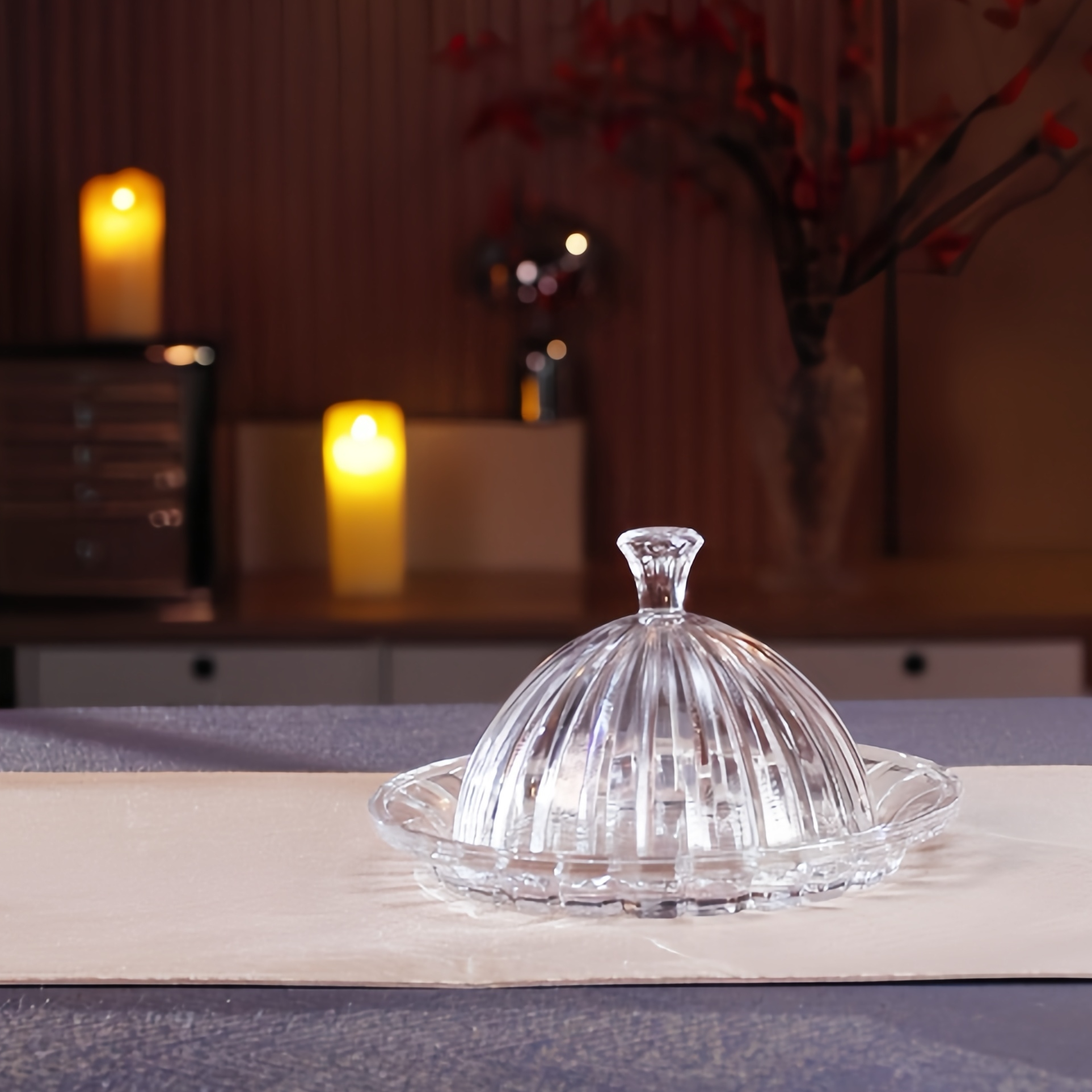 【捷克蛋糕罩】甜品盘带盖蛋糕展示盒蛋糕盘透明玻璃罩点心水果糕点