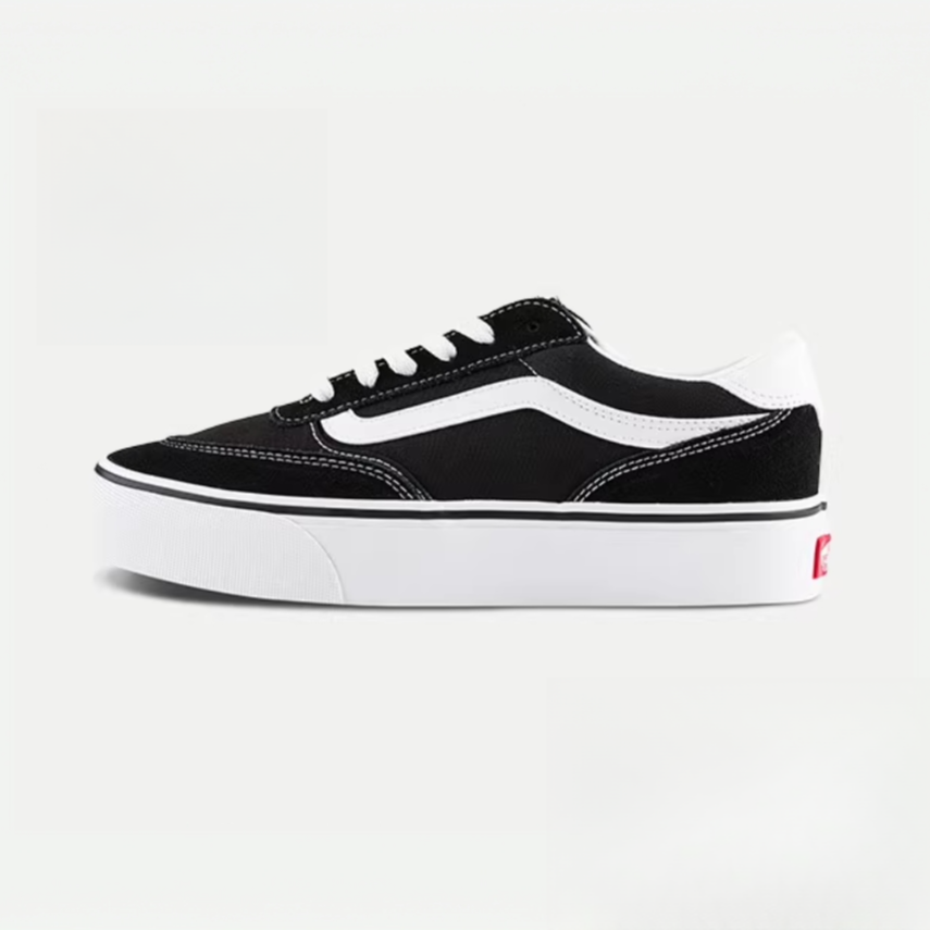 VANS范斯 Brooklyn LS Platform黑色厚底简约复古板鞋VN000DC4BA2