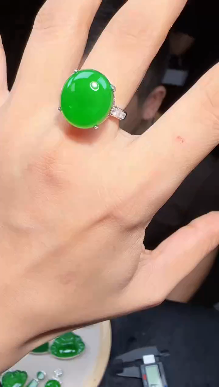 定制翡翠未镶嵌翡翠戒指143