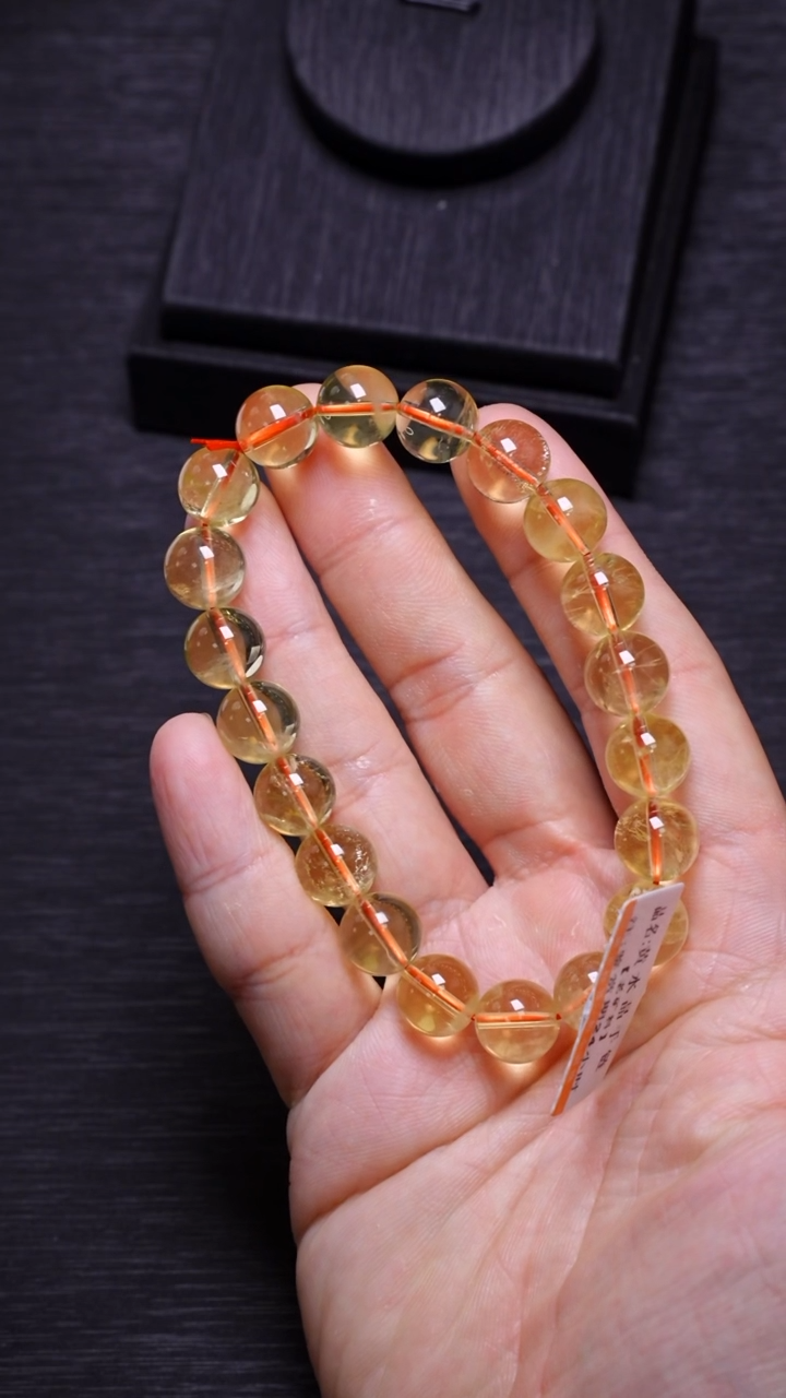 【闪购商品】水晶单圈未镶嵌Q068柠檬黄水晶单圈10mm