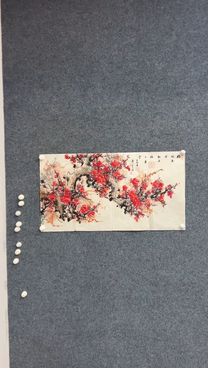 【闪购商品】国画王夫怀-3尺横白宣-红梅