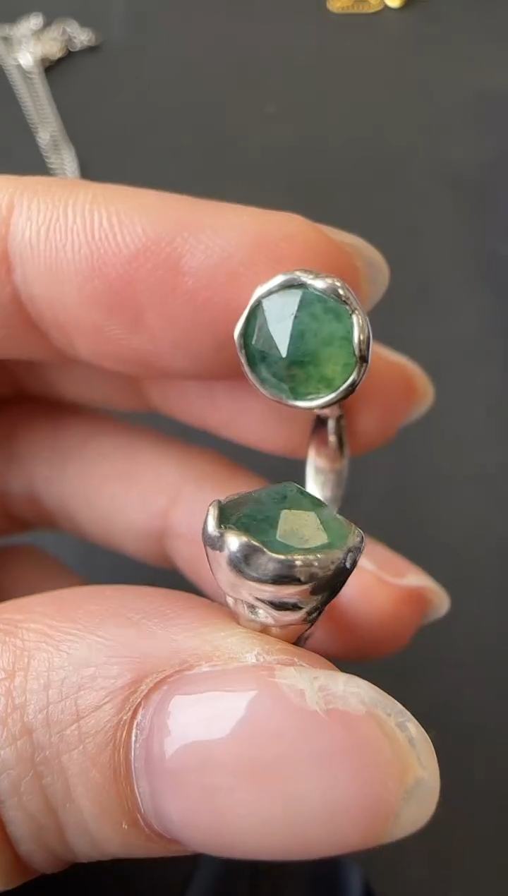 【闪购商品】翡翠戒指银S925镶嵌银镶