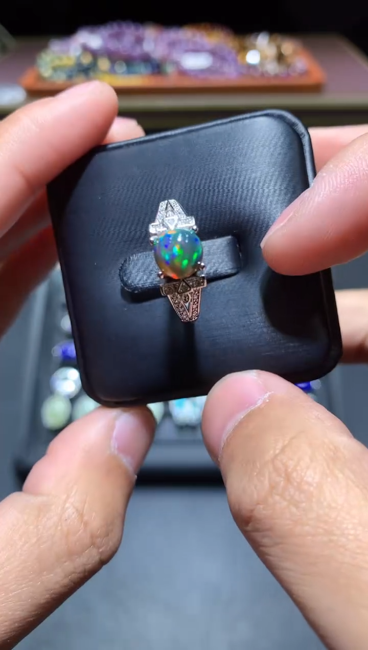 【闪购商品】欧泊戒指未镶嵌A2（随机性发货只发一单）