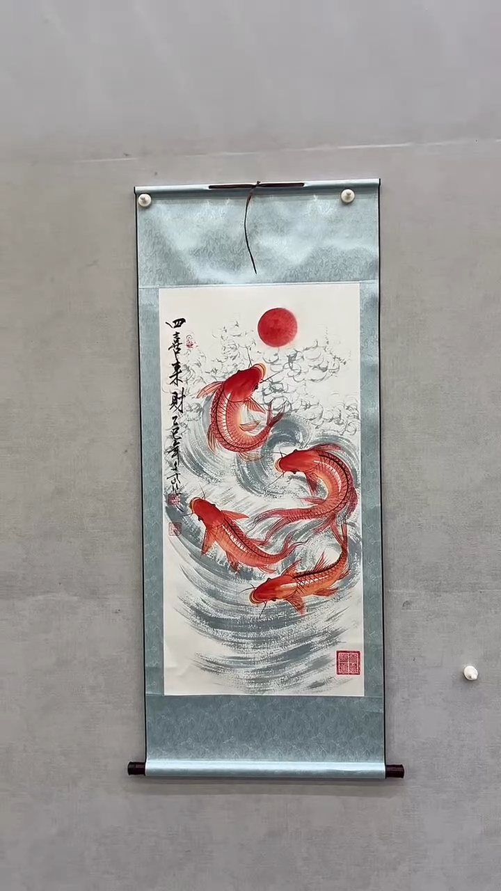 国画张文富张文富 四喜来财