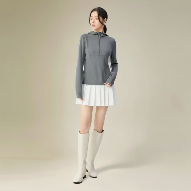 AMASS/阿玛施春秋冬时髦百搭高领半拉链休闲连帽衫5301062