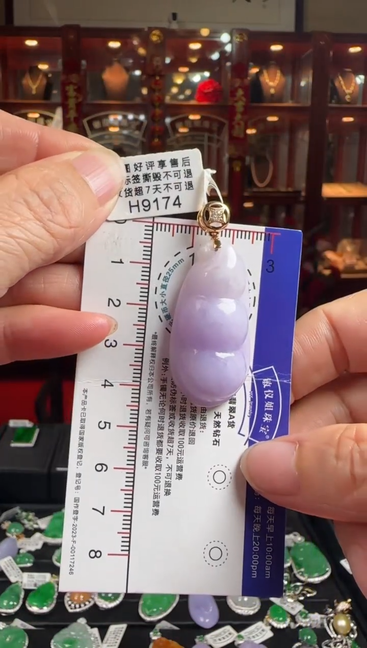 【闪购商品】翡翠颈饰18K金镶嵌H9174紫豆豆