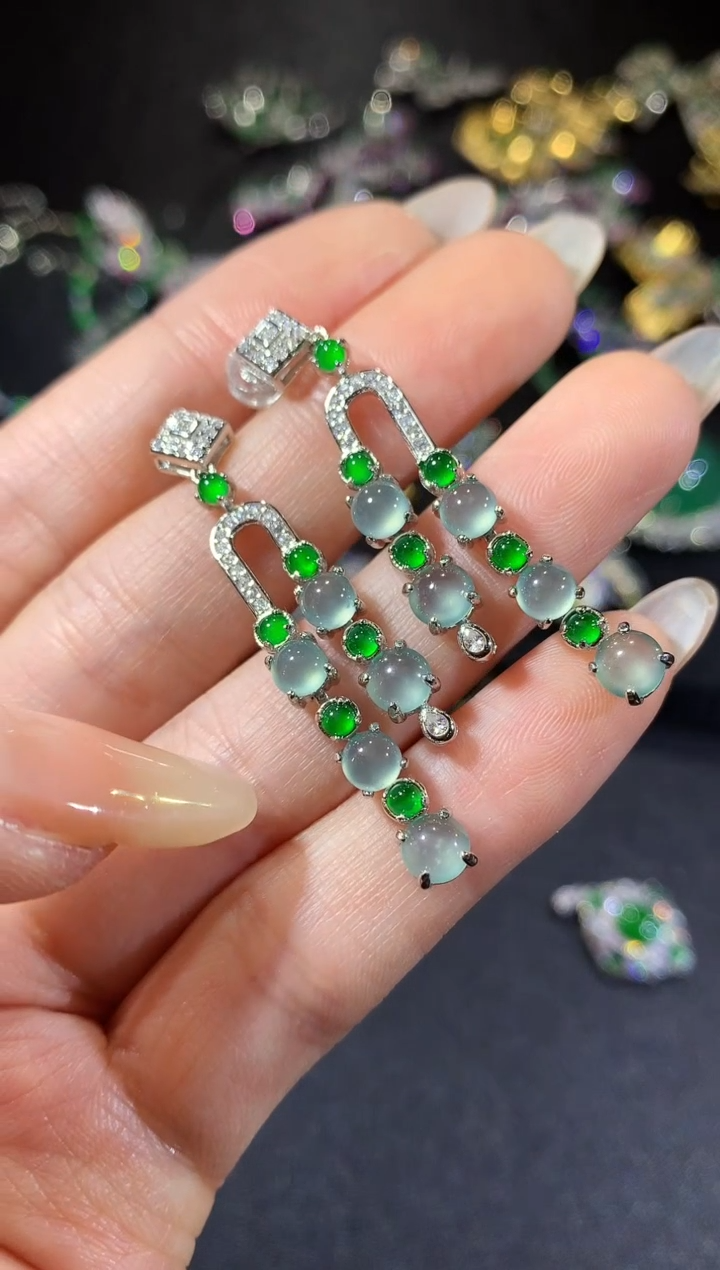 【闪购商品】翡翠耳饰银S925镶嵌157-耳饰（多样性发货一件