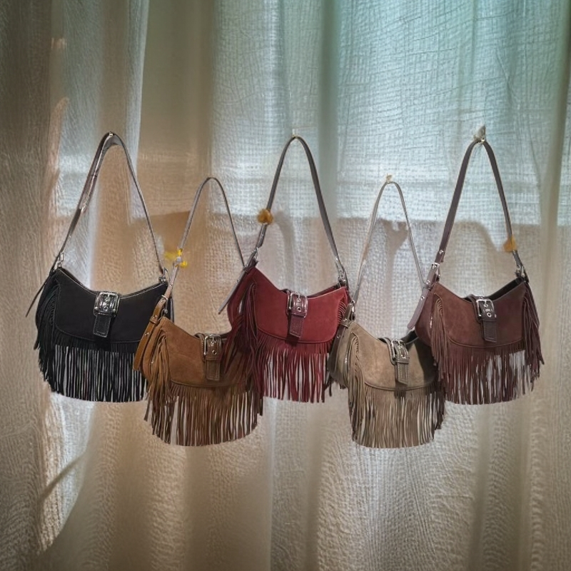 秋冬流苏单肩腋下复古包