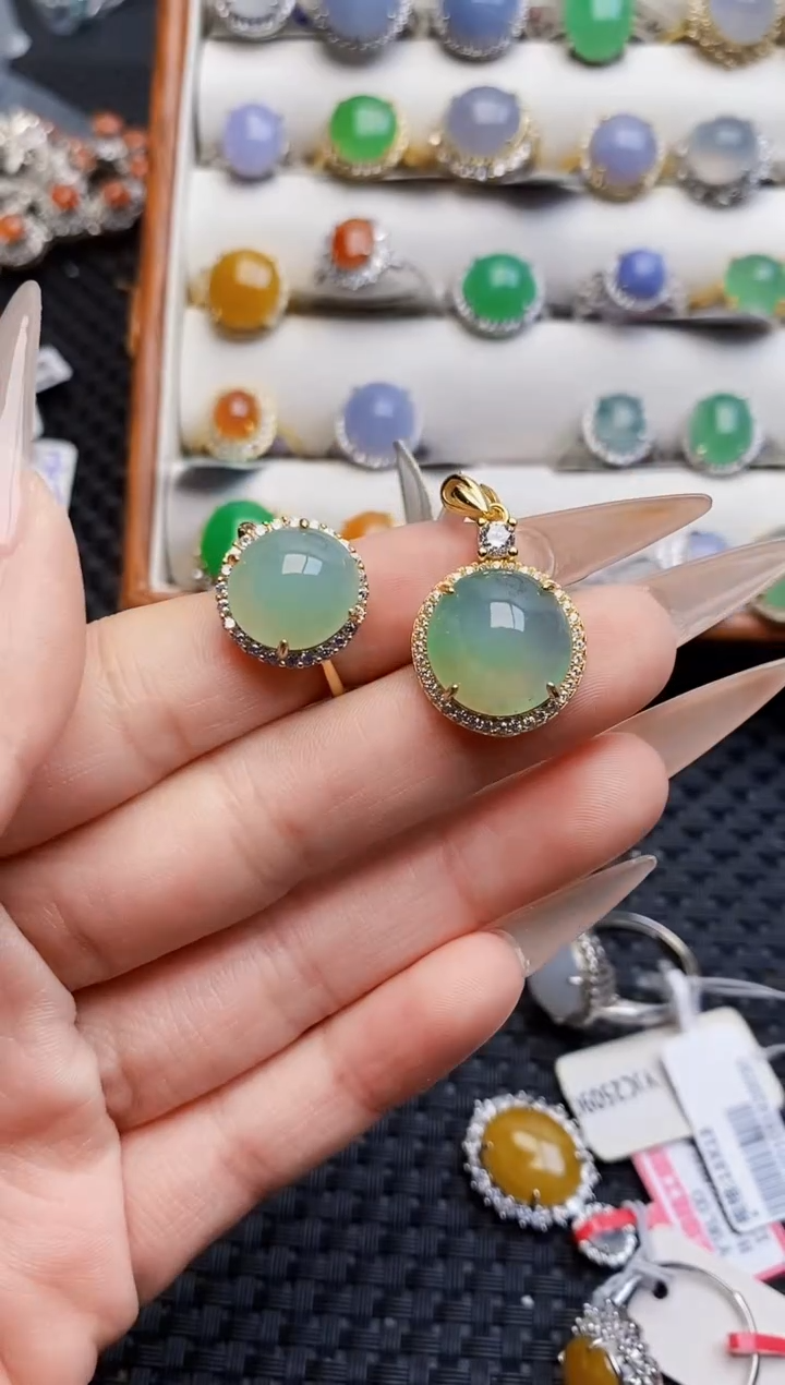 银S925镶嵌戒指翡翠1179