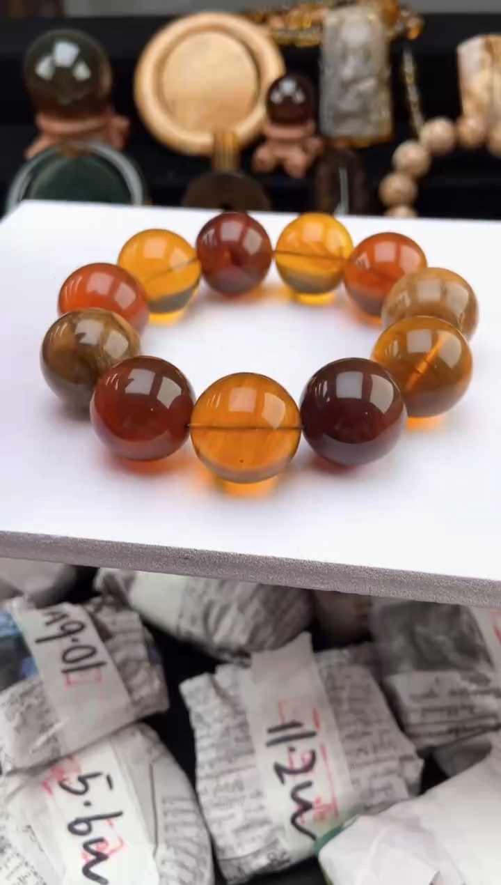 未镶嵌琥珀手链21+多宝手串