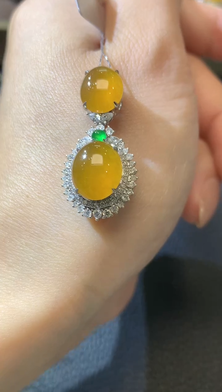 【闪购商品】翡翠吊坠(不含链)18K金镶嵌D38