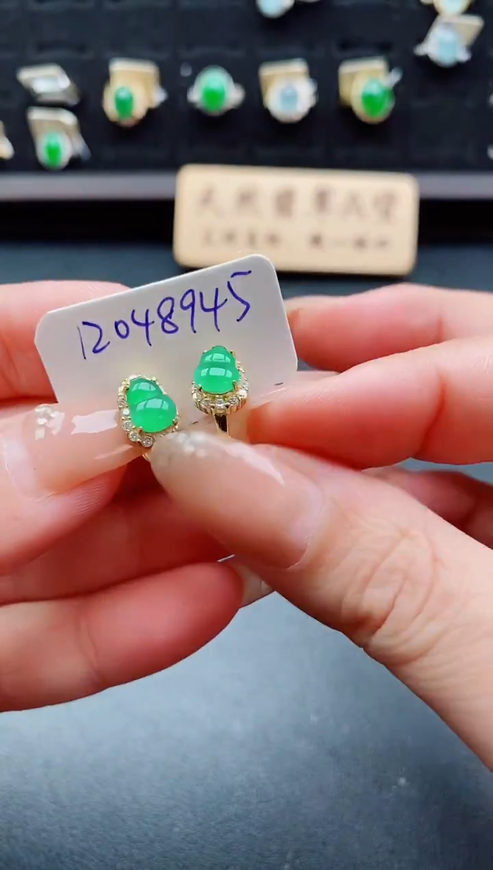 银S925镶嵌戒指翡翠2