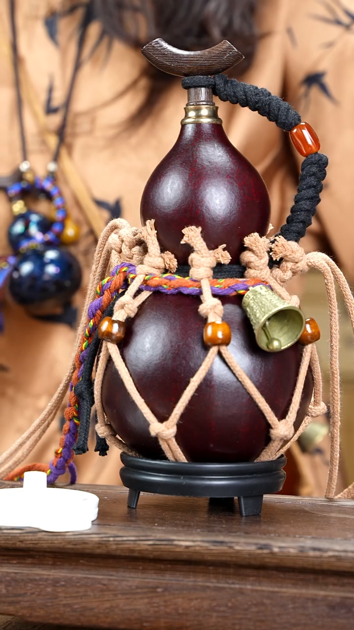 WU069网兜款大漆酒葫芦（现货现发）