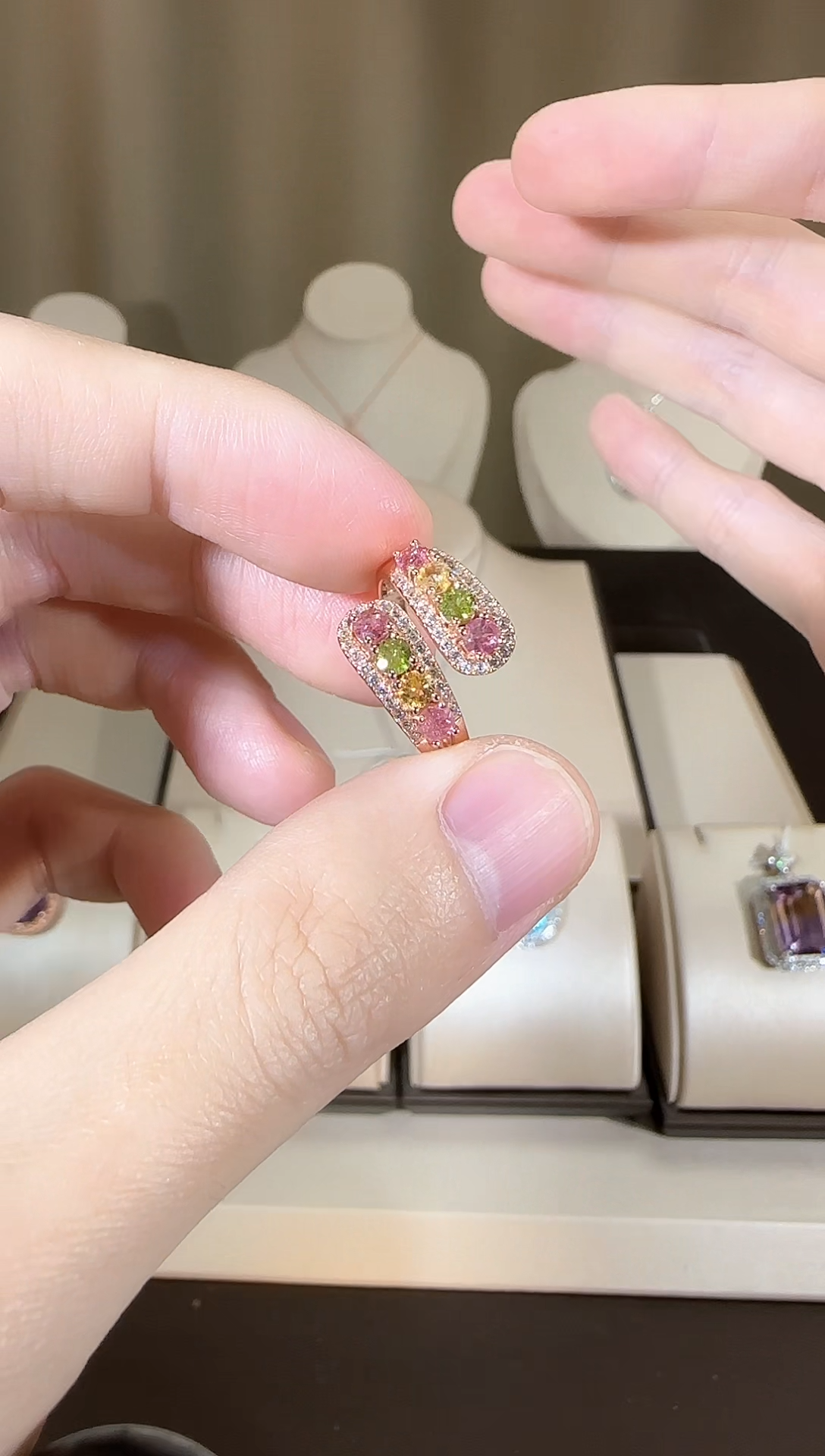 【闪购商品】碧玺戒指银S925镶嵌设计款