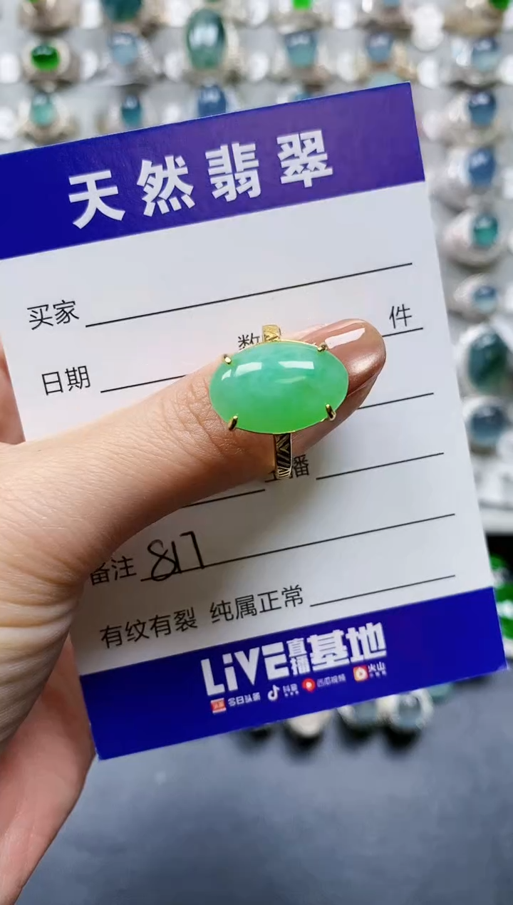 【闪购商品】翡翠戒指银S925镶嵌0817