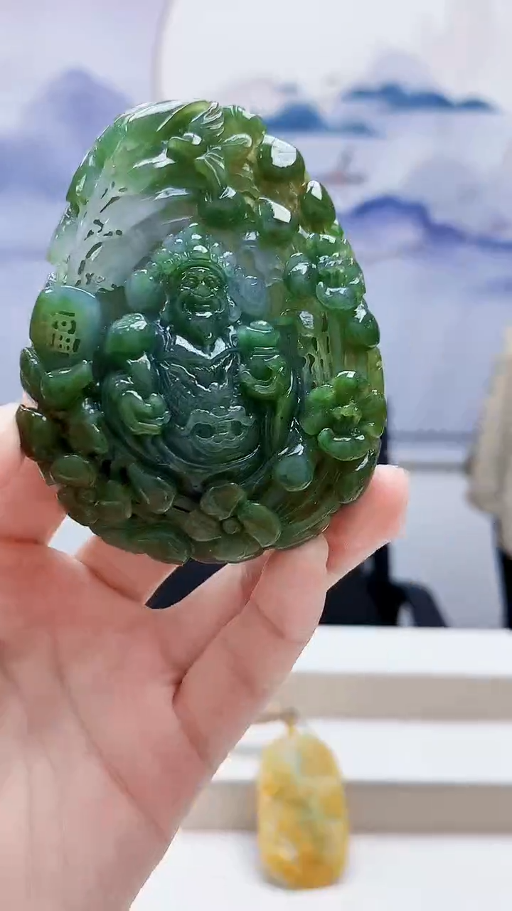 未镶嵌定制翡翠5160lr-毛货挂件39