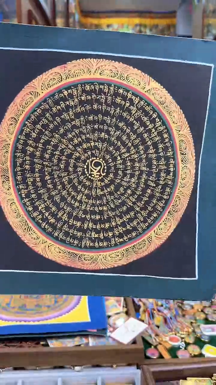 吊坠观音六字真言-热贡纯手绘唐卡