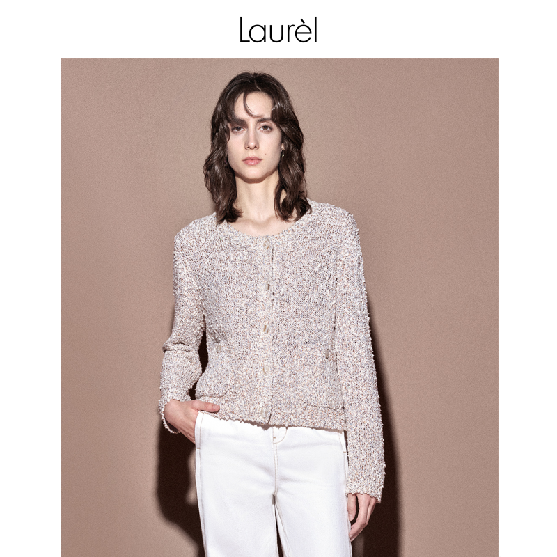 【粉丝专享】Laurel春幻彩珠片波嬉针织开衫LWL351M02100