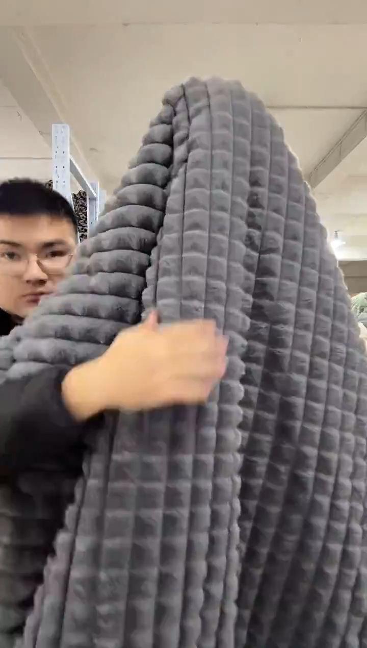 兔毛【高货兔兔被2x2.3米】外贸原单毛毯拍完现场打开看