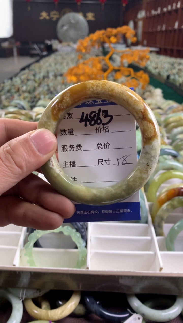 未镶嵌蛇纹石玉手镯4863