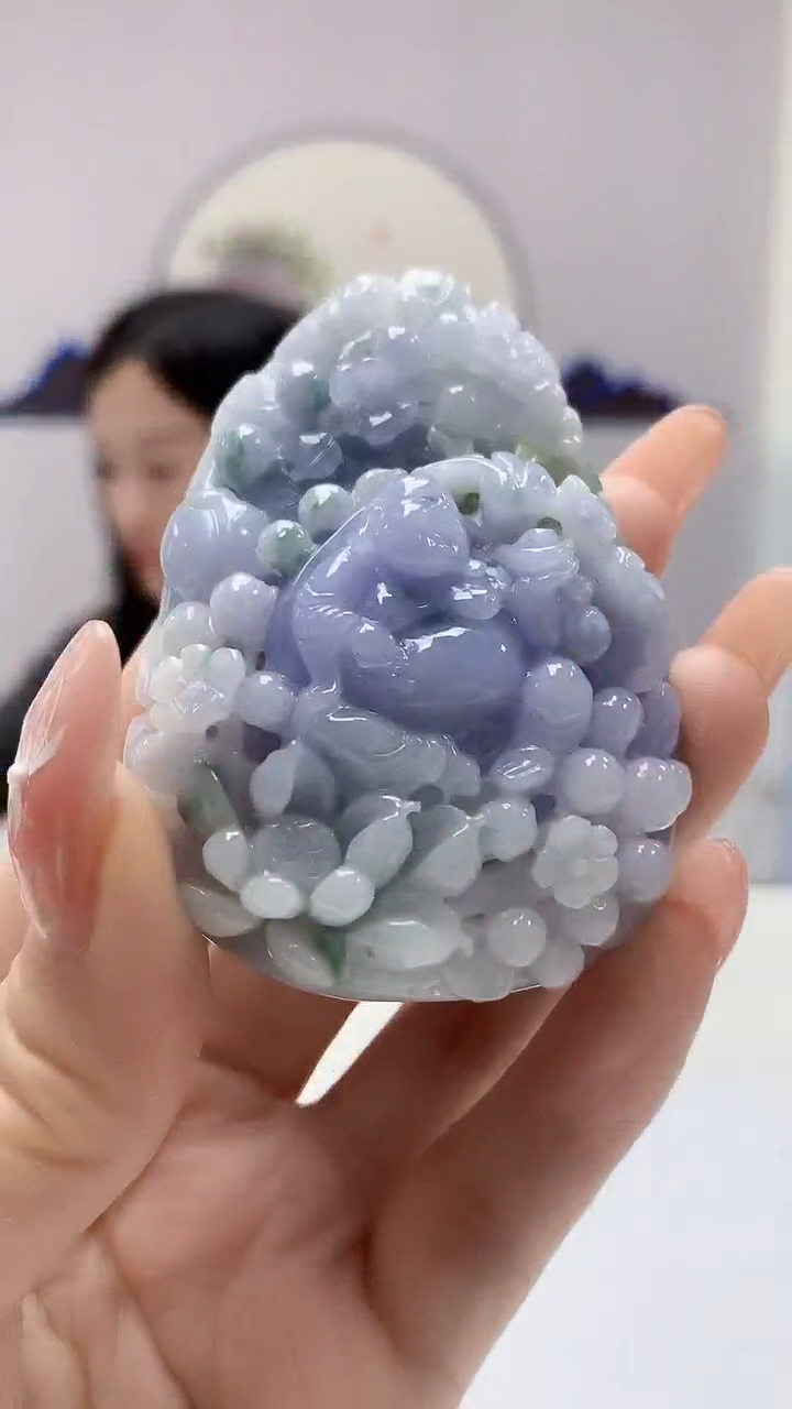 【闪购商品】定制翡翠未镶嵌4852DD-毛货挂件161