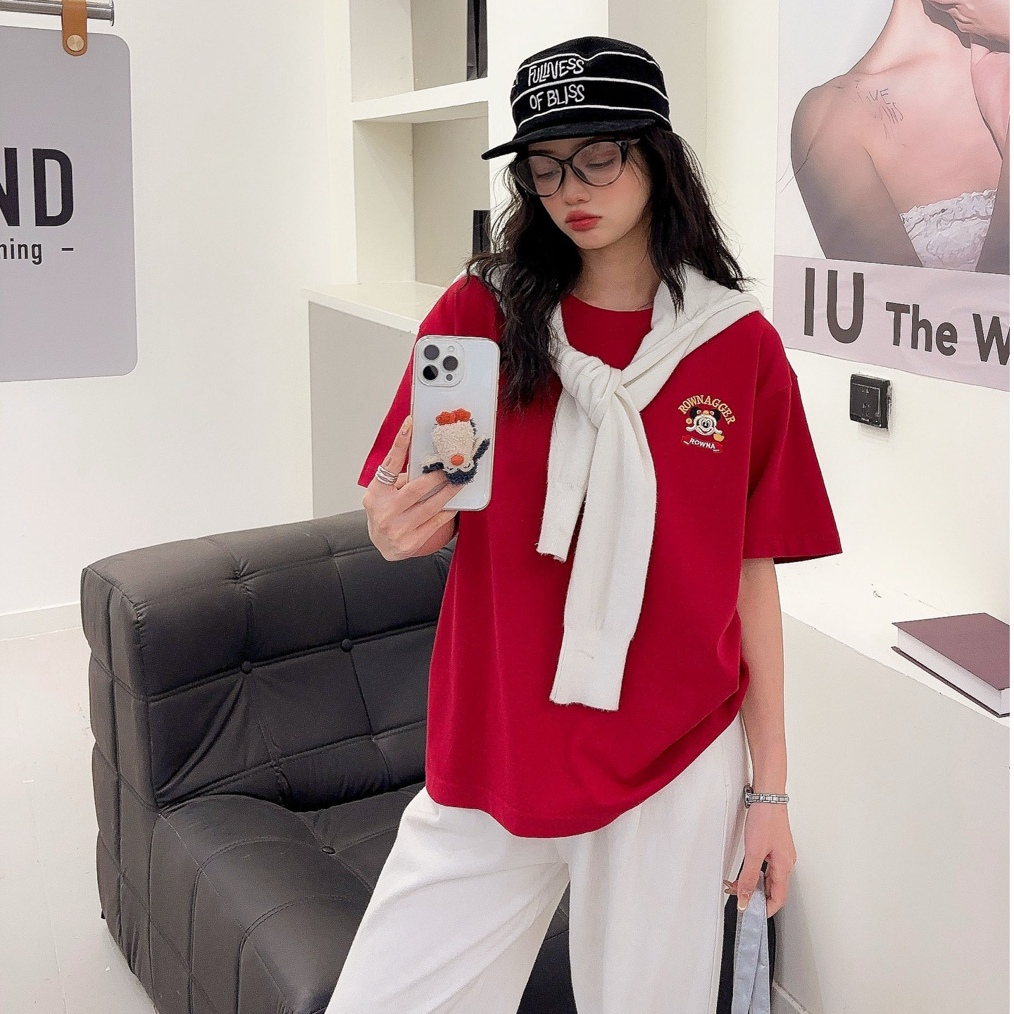 纸袋家280g全棉双纱「新年定制！元宝鼠刺绣简约短袖T恤」2110时尚