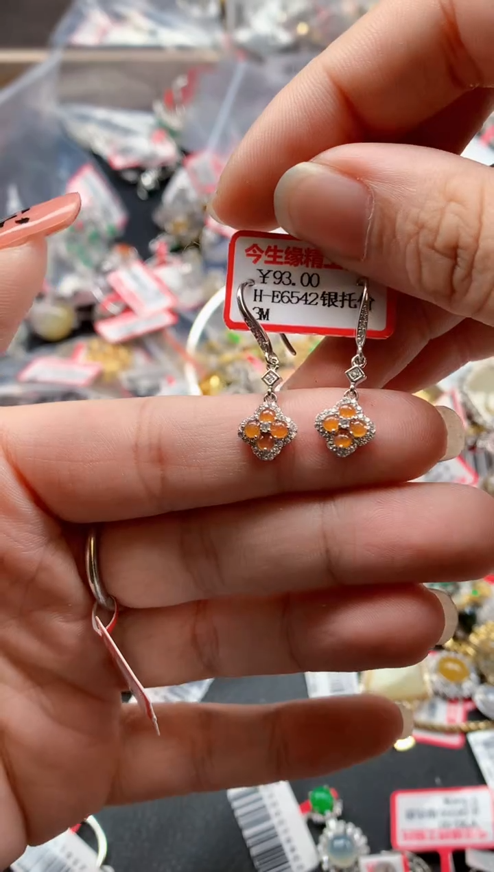 银S925镶嵌戒指翡翠天然A货缅甸翡翠