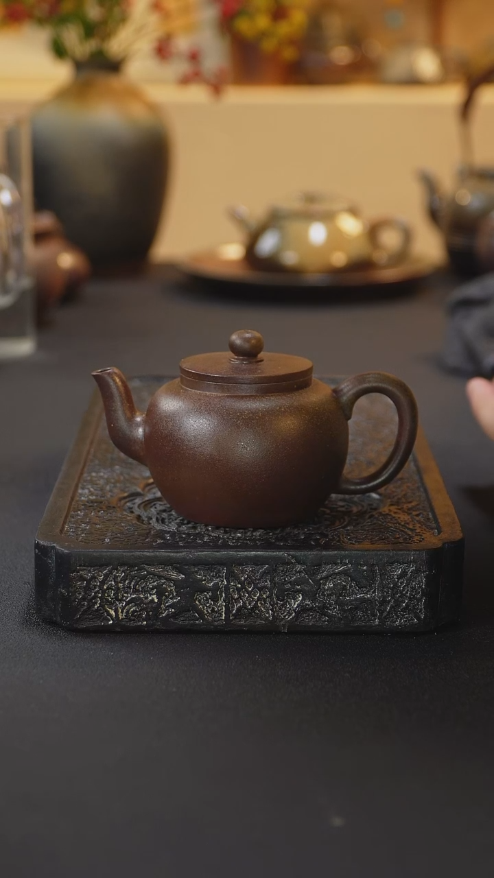 茶壶紫砂纯自然柴烧