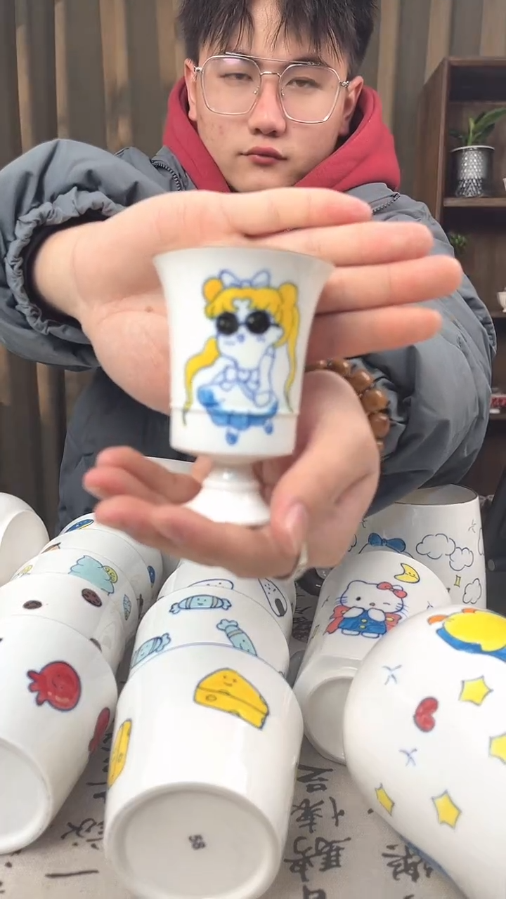 【闪购商品】摆件景德镇小谷姐姐家纯手绘高温釉下彩