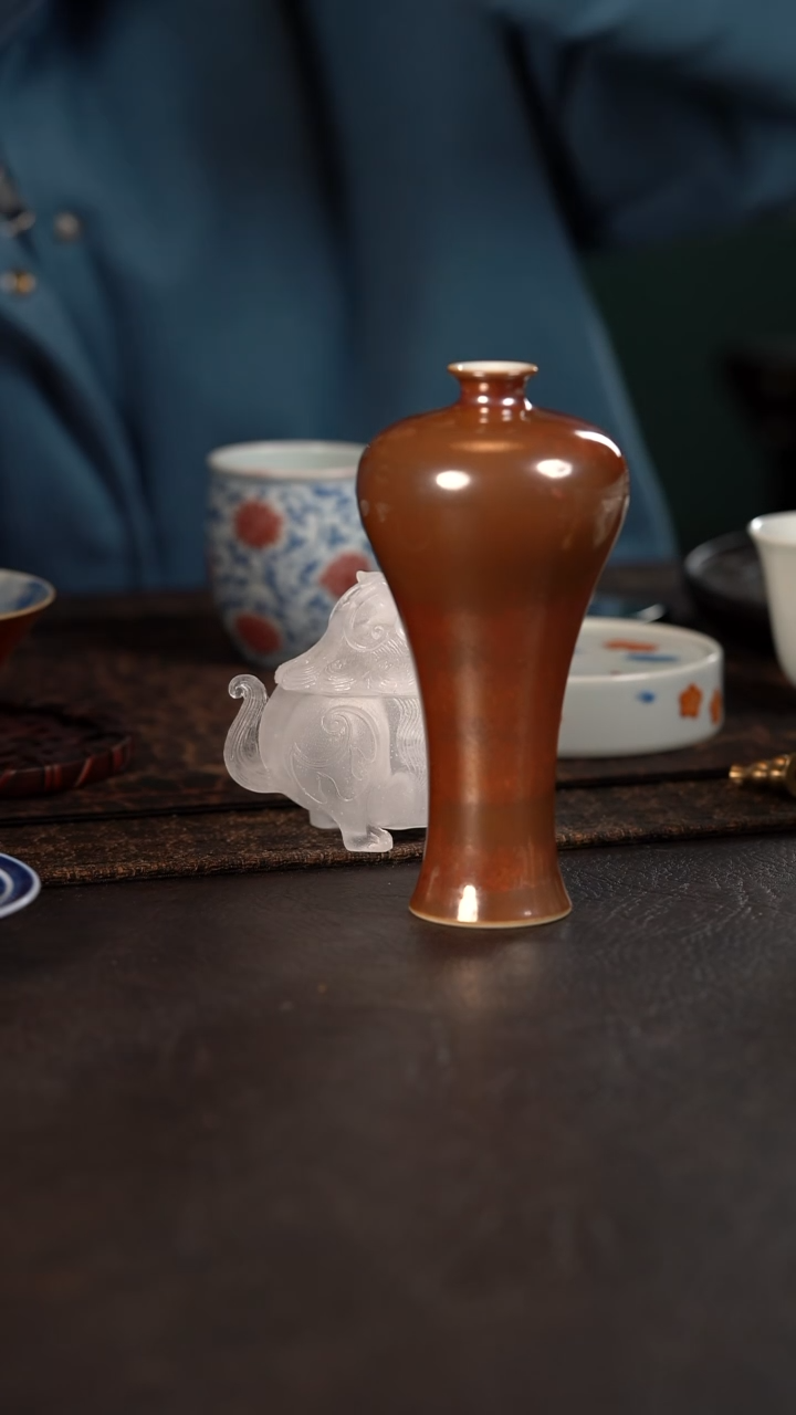 【闪购商品】杯聚澜堂红金花小花瓶