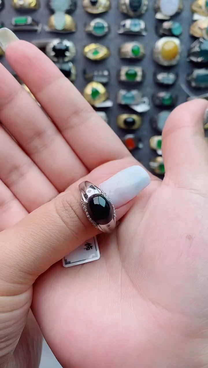 未镶嵌戒指翡翠庄*天然翡翠男戒