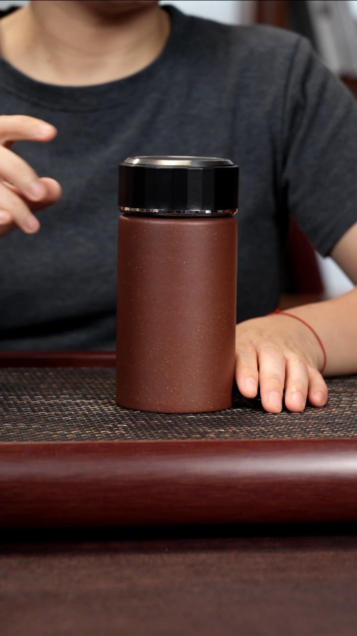 茶杯紫砂尾单单层保温杯带杯套